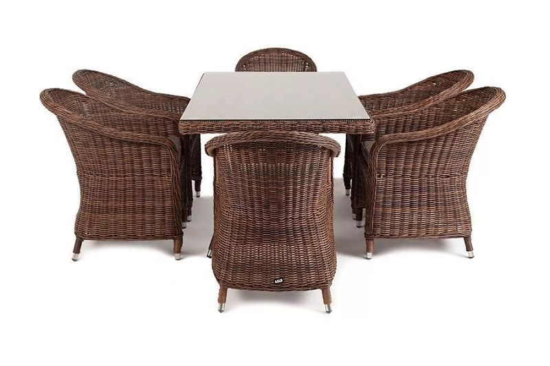 Обеденная группа Эспрессо 4SIS из искусственного ротанга, цвет коричневый фото 5