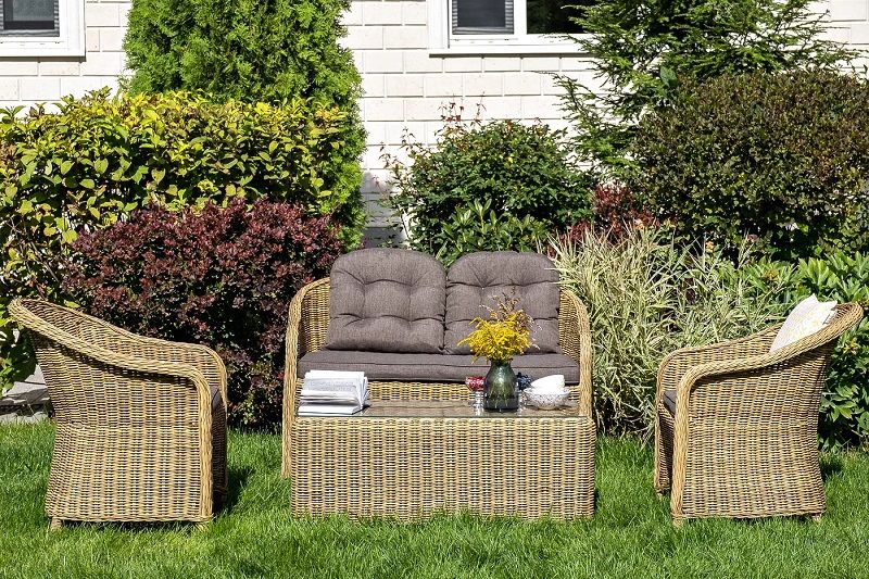 Диван двухместный Равенна 4SIS из искусственного ротанга, цвет соломенный фото 5