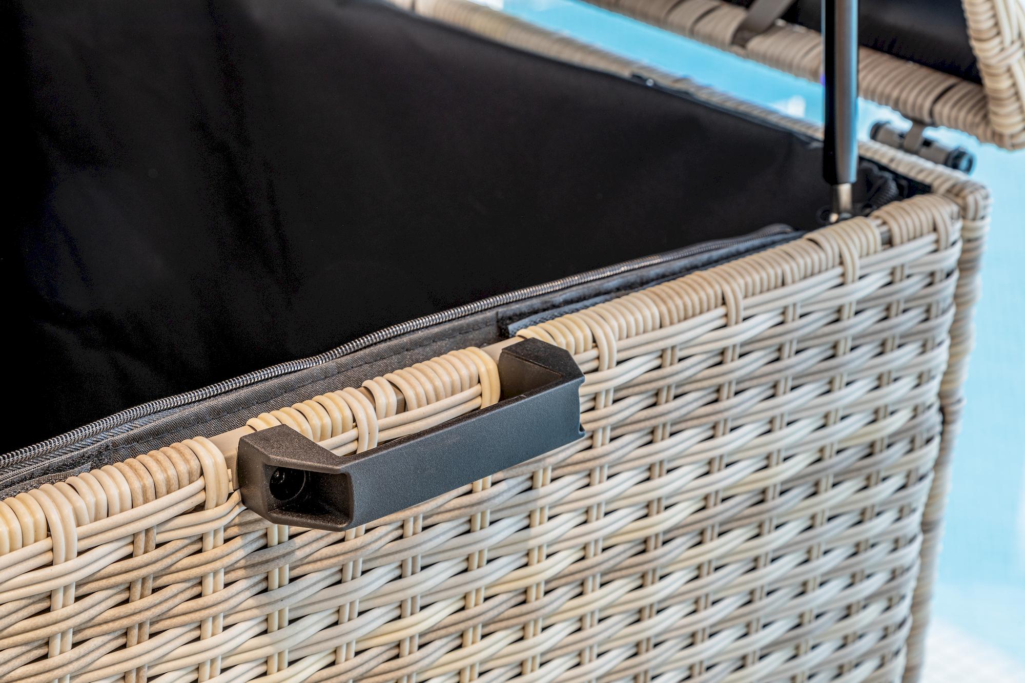 Сундук для хранения Karl 120 Royal Family из искусственного ротанга c колесиками, цвет бежевый фото 10