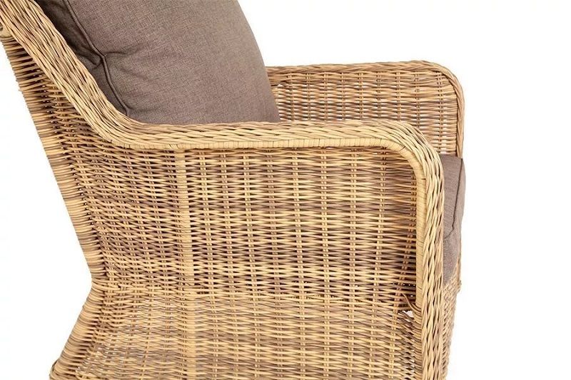 Плетеное кресло Гляссе 4SIS из искусственного ротанга, цвет соломенный фото 3