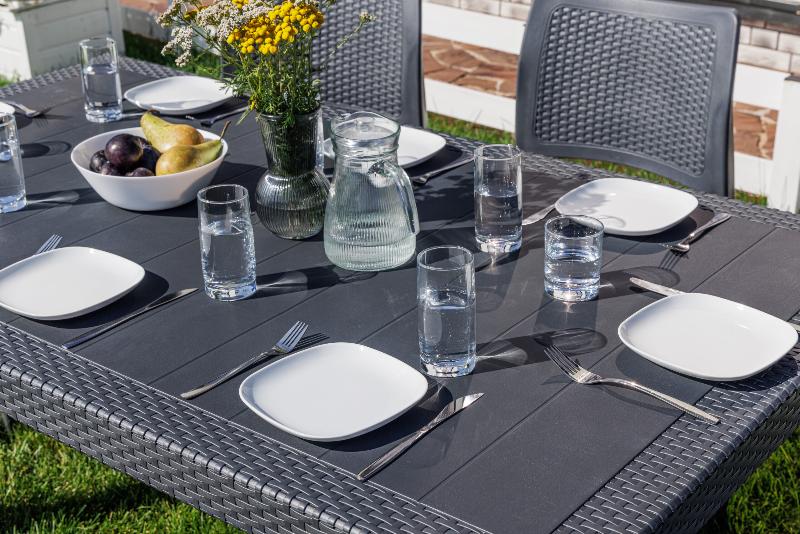 Обеденный комплект July L Royal Family из пластика, цвет графит фото 5