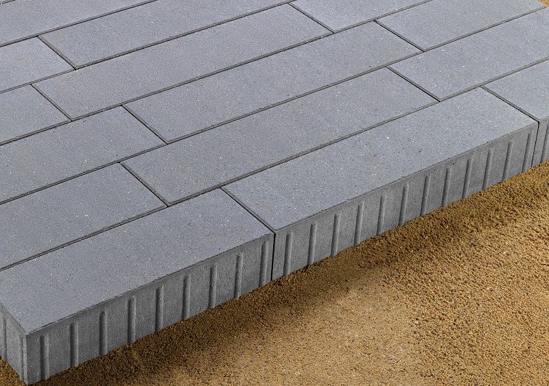 Тротуарная плитка 342 Механический завод Ригель трио 80 мм Серый фото 2
