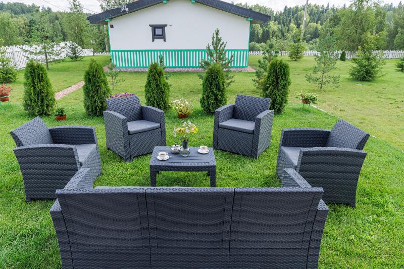 Обеденный комплект Lana XL Royal Family из пластика, цвет графит фото 6