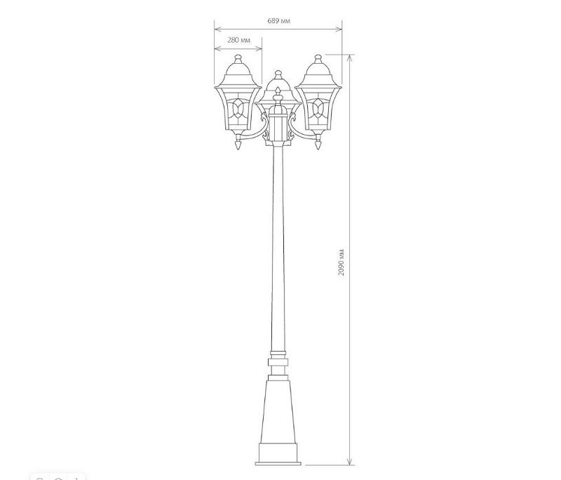 Уличный светильник Elektrostandard Altair IP44 F/3 черное золото фото 4