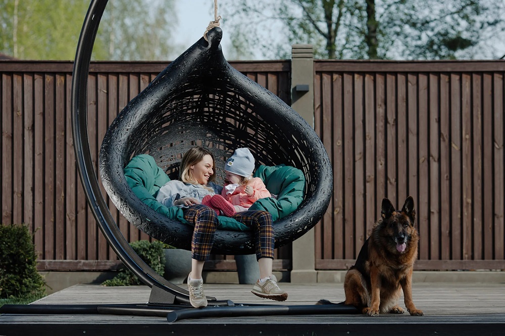 Подвесное кресло Vitgarden Bios Lucid из базальта, цвет черный фото 2