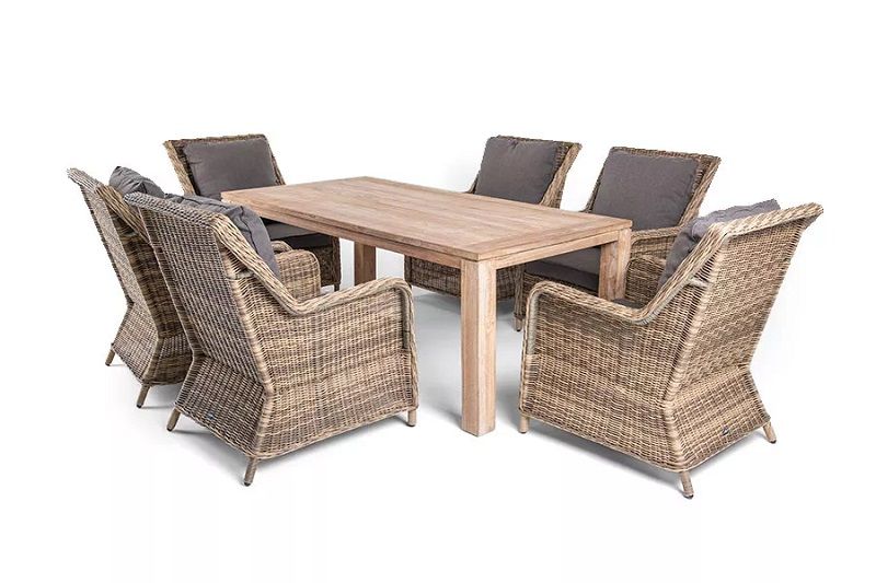 Обеденная группа Валенсия 4SIS из искусственного ротанга, цвет соломенный фото 3