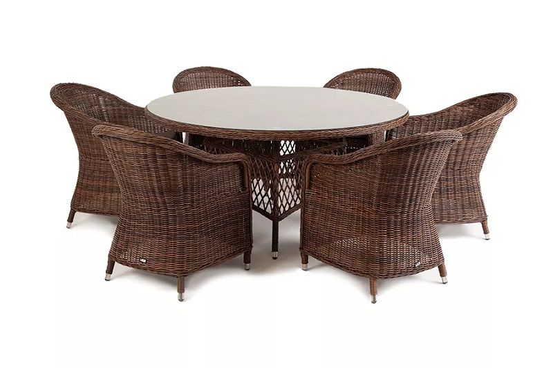 Обеденная группа Эспрессо-150 R 4SIS из искусственного ротанга, цвет коричневый фото 1