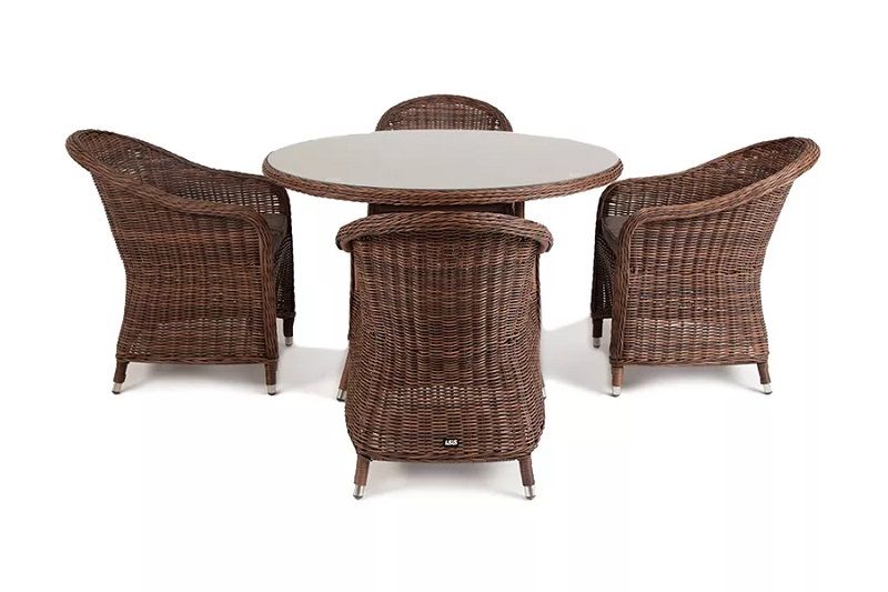 Обеденная группа Равенна 4SIS из искусственного ротанга, цвет коричневый фото 2