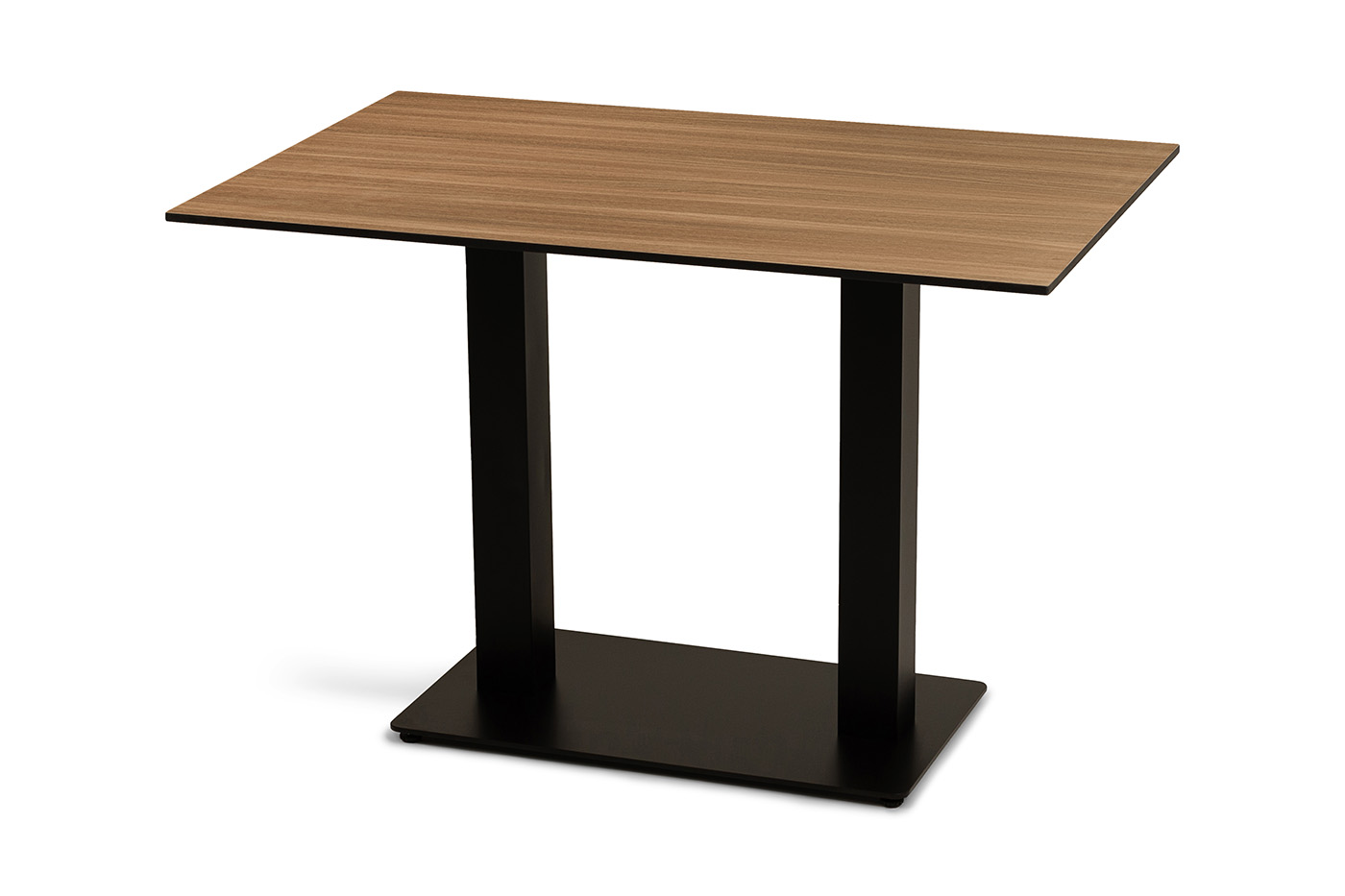 Каффе стол из HPL 110х70см, цвет дуб, подстолье стальное двойное фото 3