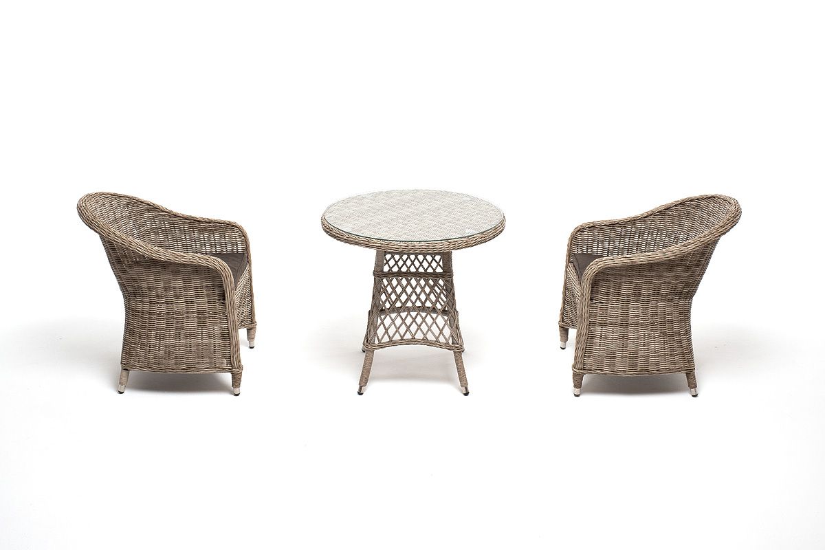 Обеденная группа Эспрессо–80 R 4SIS из искусственного ротанга, цвет бежевый фото 2