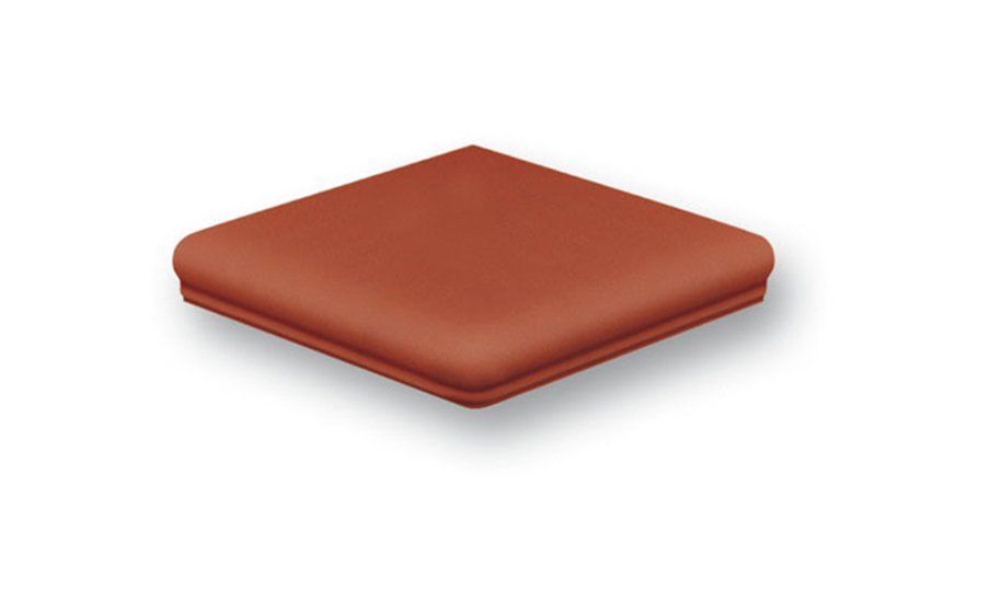 Клинкерная угловая ступень флорентинер Stroeher Keraplatte Terra 215 patrizierrot, 345x345x12 мм фото 1