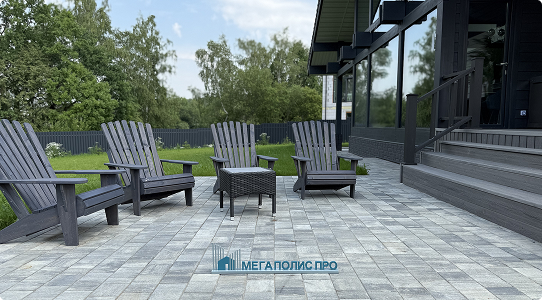 Проект «Монохромный рельеф». Тротуарная плитка Старый город Шунгит