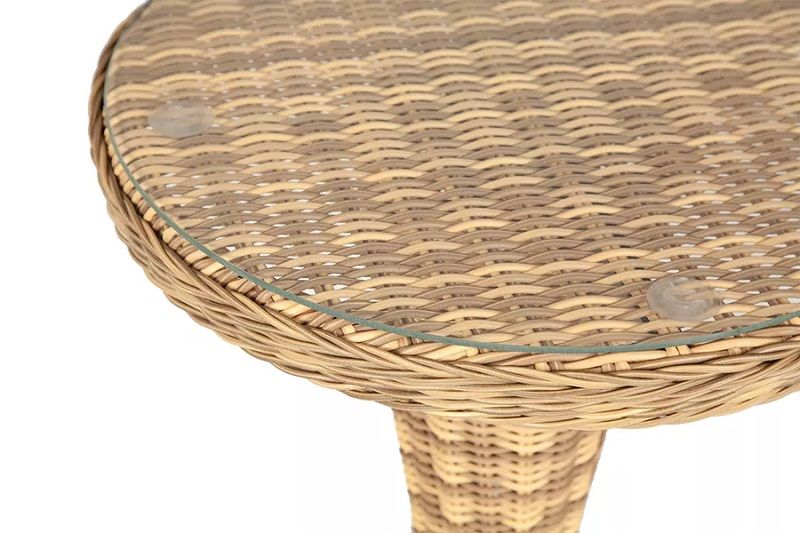 Стол круглый Леванте 4SIS из искусственного ротанга, цвет соломенный фото 2