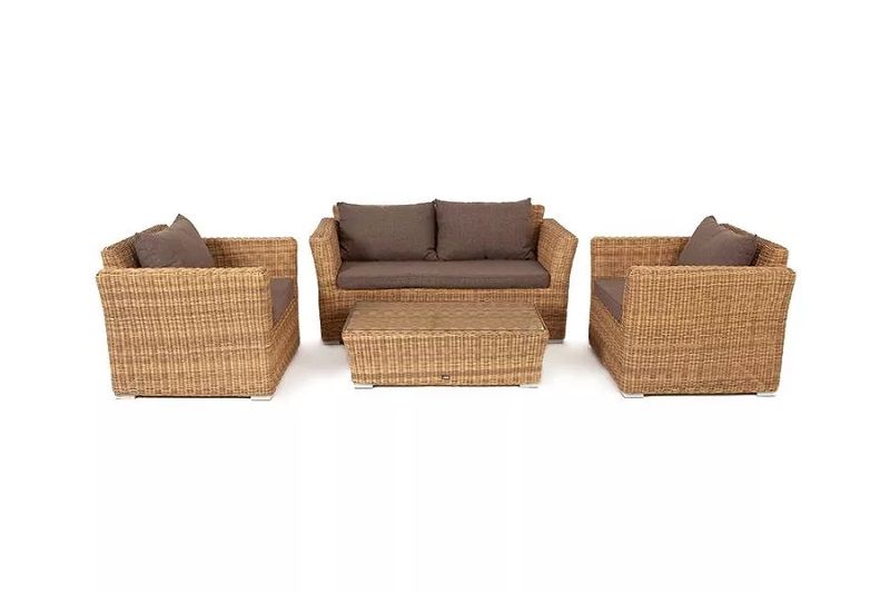 Лаунж-зона Капучино Сингл 4SIS из искусственного ротанга, цвет соломенный фото 2