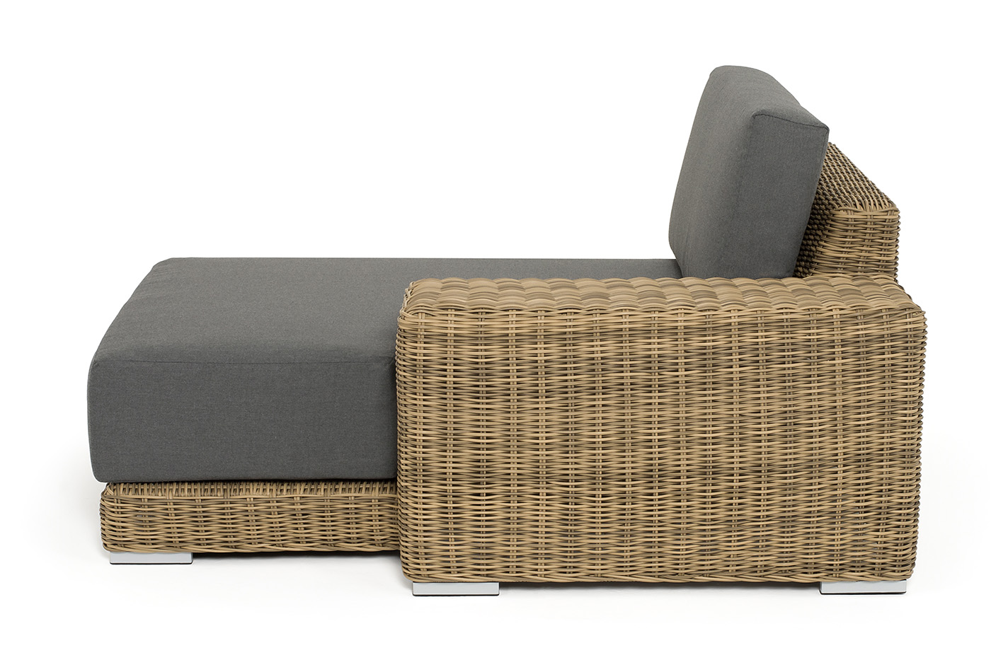 Капри кушетка из искусственного ротанга, цвет соломенный фото 3