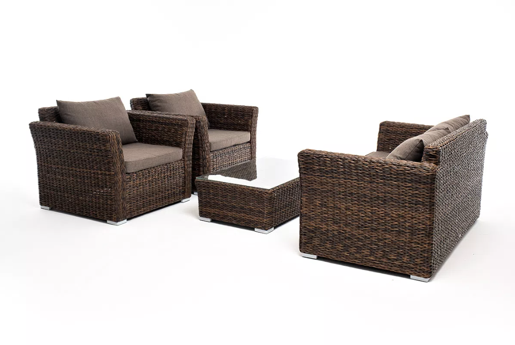 Лаунж-зона Капучино Сингл 4SIS из искусственного ротанга (гиацинт), цвет коричневый фото 2