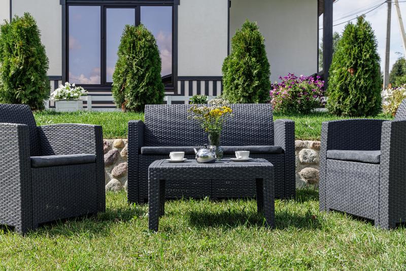 Обеденный комплект Lana S Royal Family из пластика, цвет графит фото 4