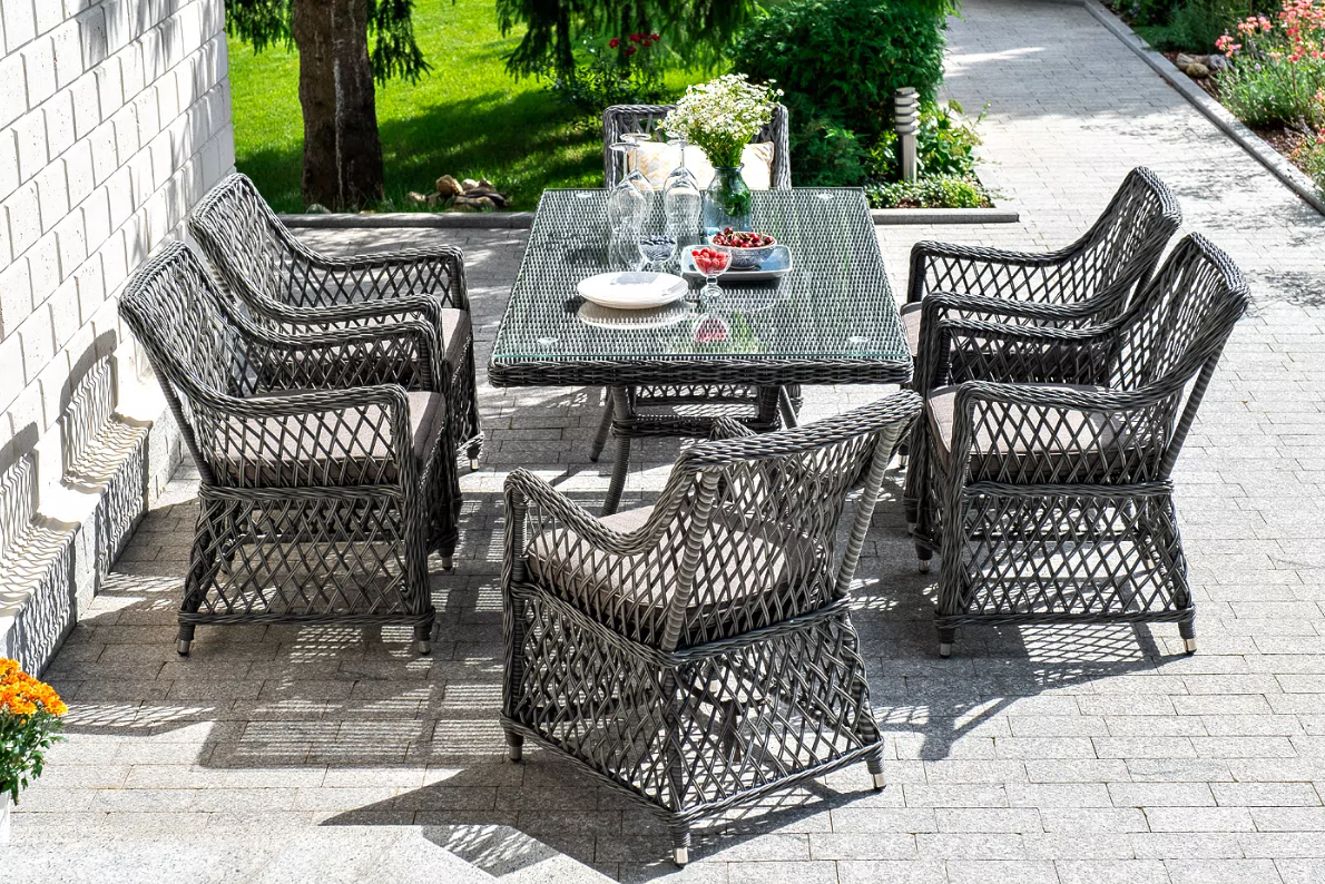 Обеденная Латте 4SIS группа плетеная, цвет графит фото 4