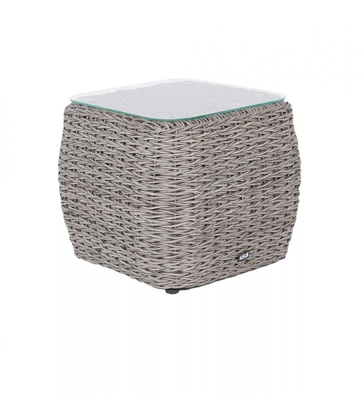 Столик кофейный Кальяри 4SIS из искусственного ротанга (гиацинт), цвет серый фото 1