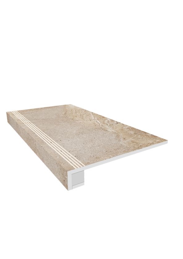 Комплект Керамогранитная ступень Estima KA03 33x120 см с бортиком + Подступенок 14,5х120 см фото 1