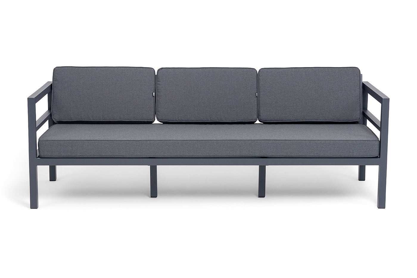 Эстелья диван 3-местный, каркас алюминий темно-серый (RAL7024) муар, ткань темно-серая 027 фото 3