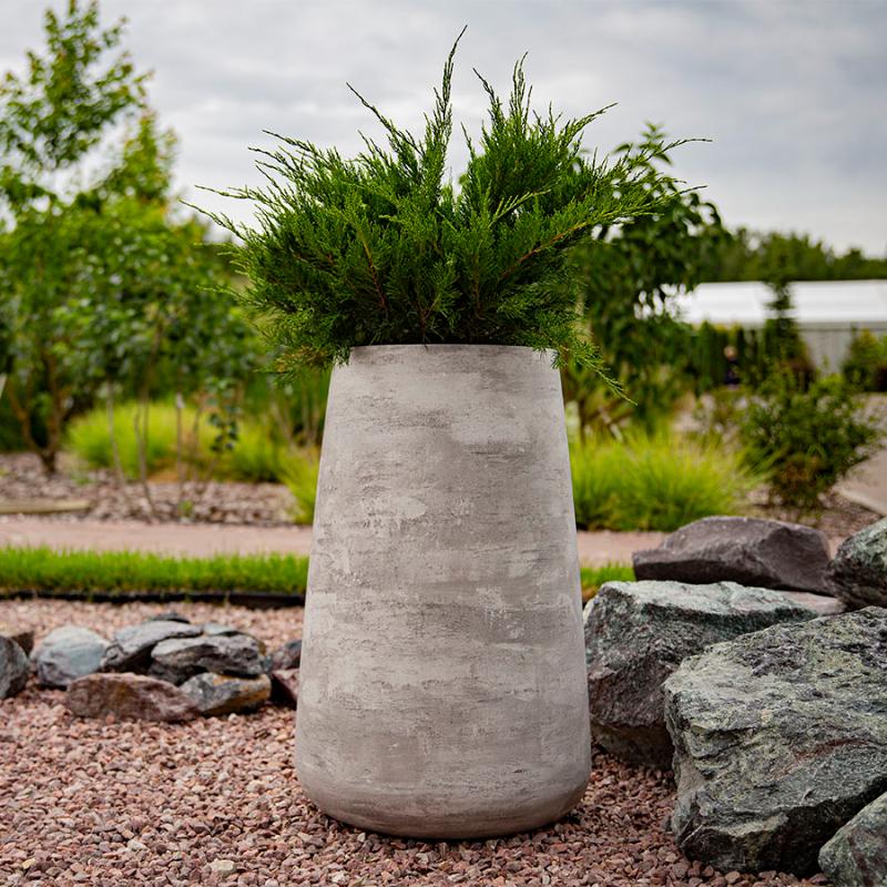 Кашпо Concretika Кратер D60 H50 Конкрит грей лайт фото 3