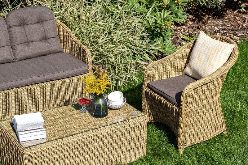 Лаунж-зона Равенна 4SIS из искусственного ротанга, цвет соломенный фото 3