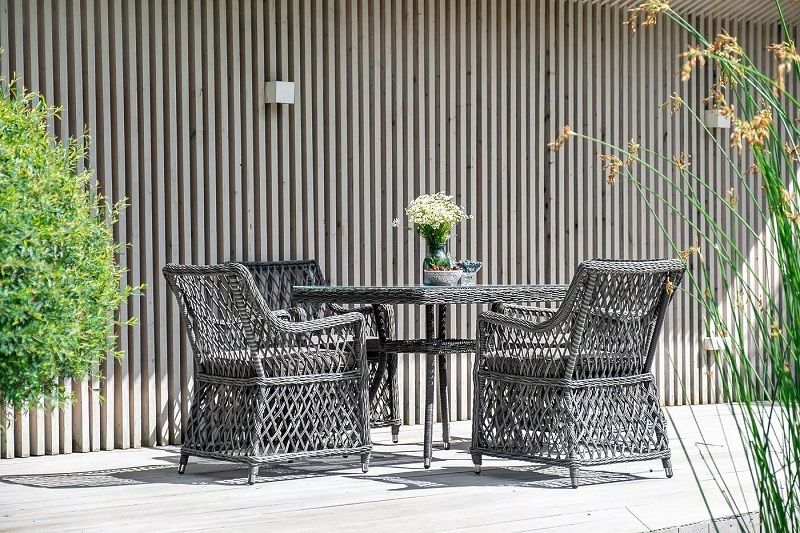 Плетеная обеденная группа Айриш 4SIS из искусственного ротанга, цвет графит фото 7
