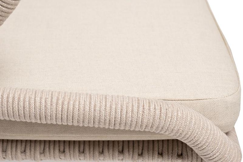 Обеденная группа Малага 4SIS на 4 персоны со стульями "Милан", каркас белый, роуп бежевый фото 2