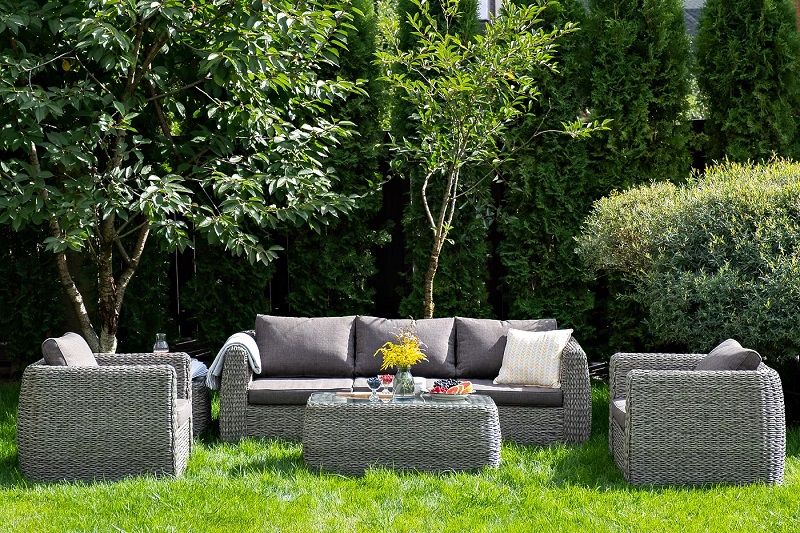 Журнальный столик Кальяри 4SIS из искусственного ротанга (гиацинт), цвет серый фото 3