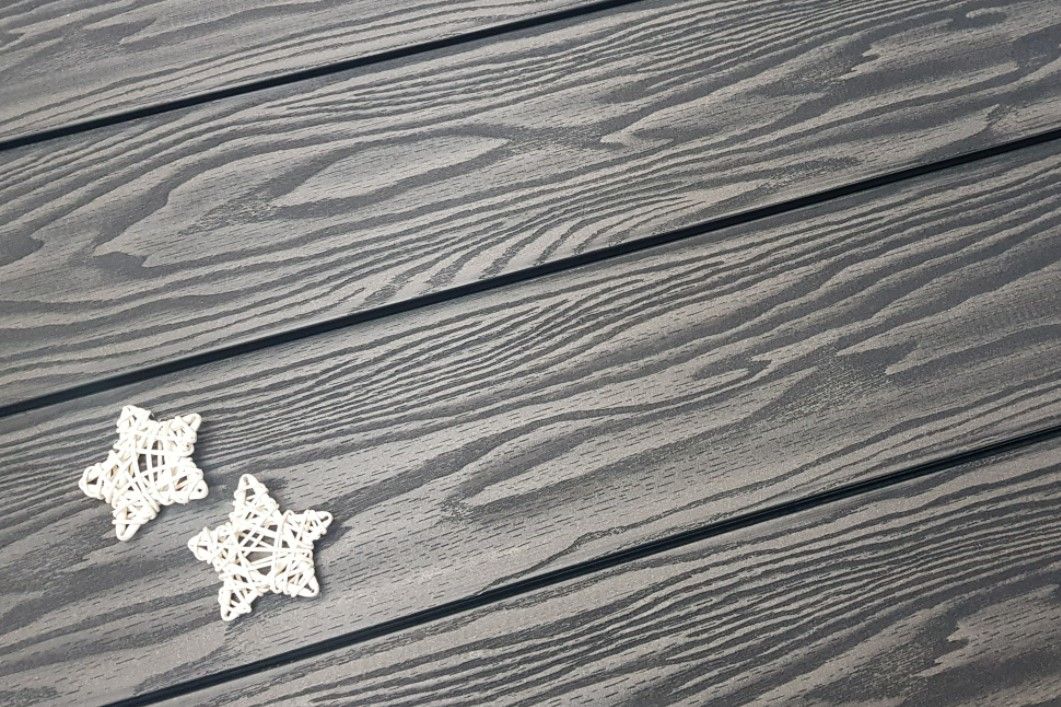 Террасная доска Террапол Смарт 3D Полнотелая с пазом 4000 или 3000х130х22 мм, цвет Черное Дерево фото 2