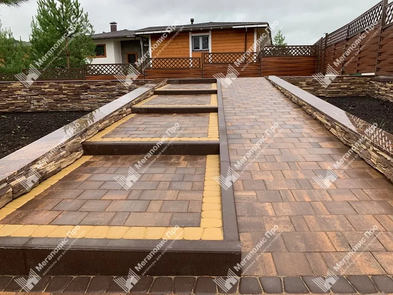 Тротуарная плитка Braer Старый Город Ландхаус 60 мм Colormix Каштан фото 5