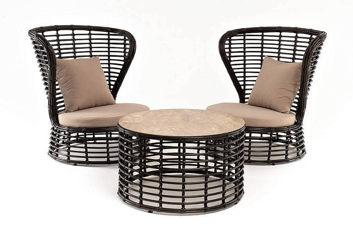 Кофейный Парма 4SIS комплект из искусственного ротанга, цвет бронзовый фото 2