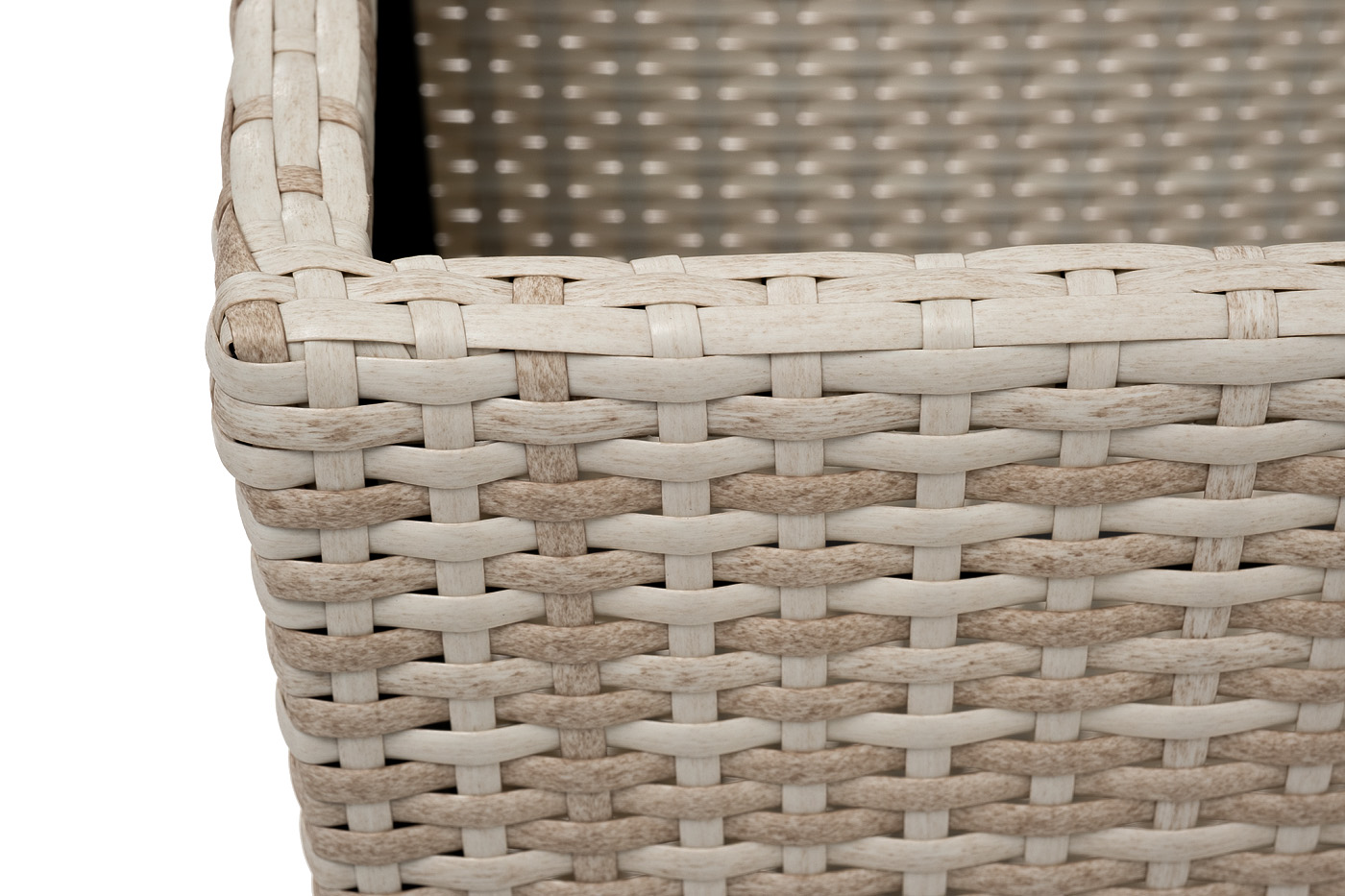 Капучино кашпо для цветов плетеное из искусственного ротанга, цвет бежевый фото 3