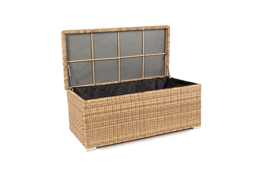 Порту сундук водонепроницаемый из искусственного ротанга, цвет соломенный фото 6
