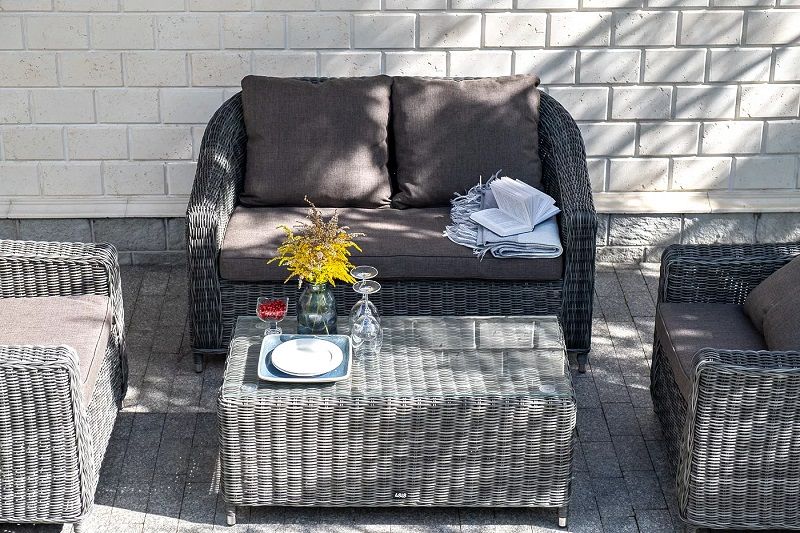 Журнальный столик Кон Панна 4SIS из искусственного ротанга, цвет графит фото 7