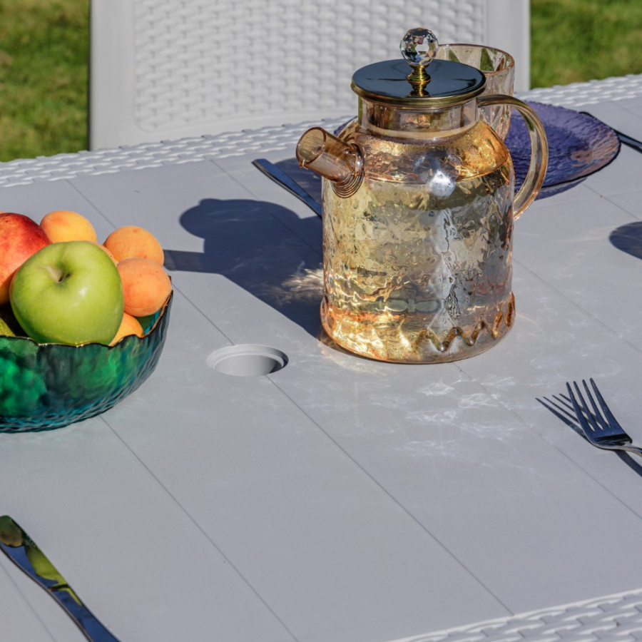 Обеденный стол July Royal Family из пластика, цвет светло-серый фото 4