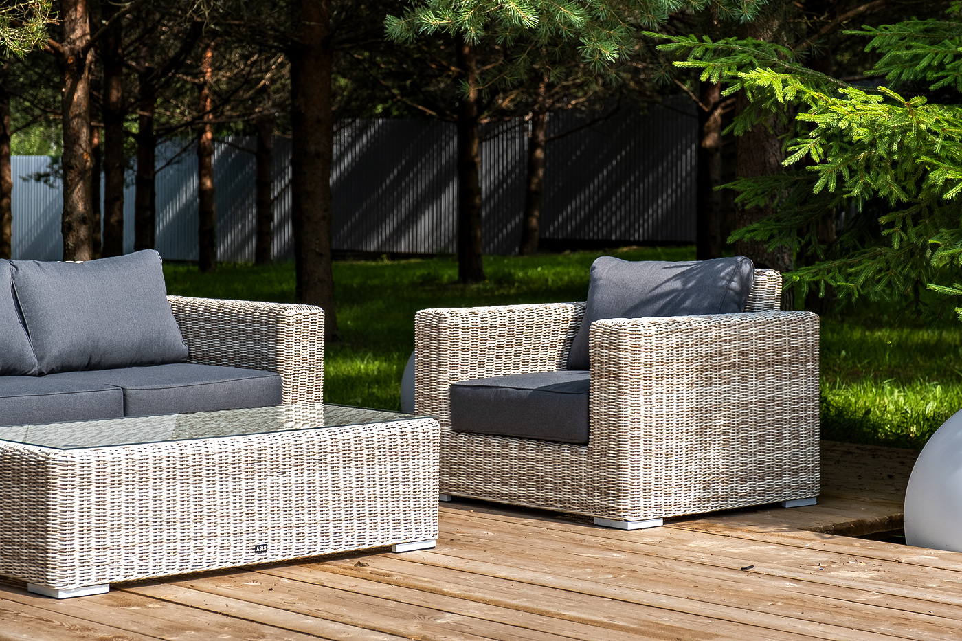 Боно лаунж-зона из искусственного ротанга, цвет бежевый фото 5