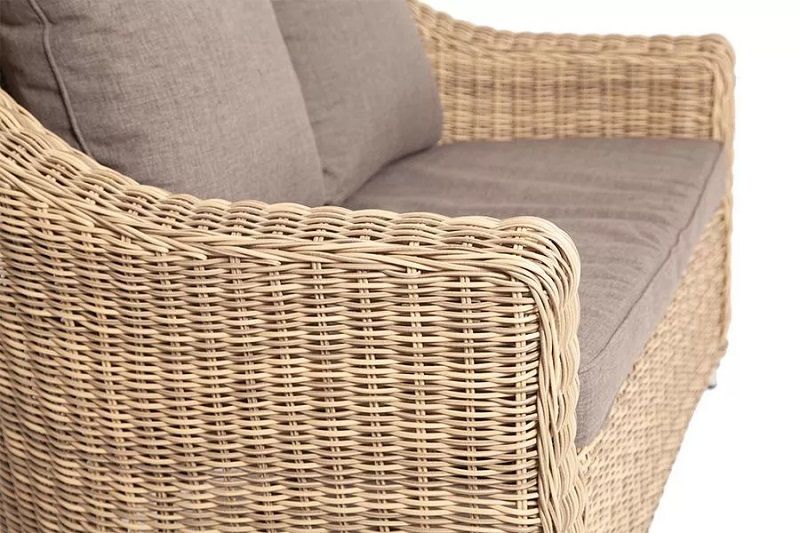 Диван двухместный Кон Панна 4SIS из искусственного ротанга, цвет соломенный фото 5