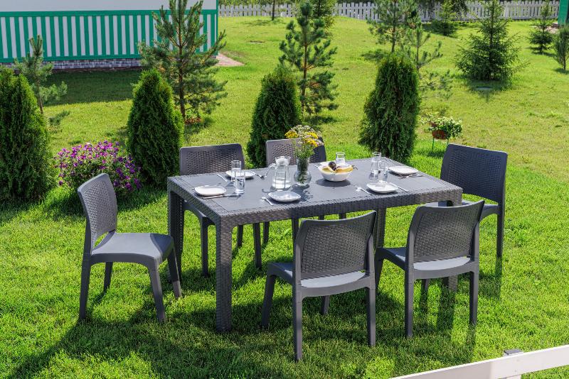 Обеденный комплект July M Royal Family из пластика, цвет графит фото 1