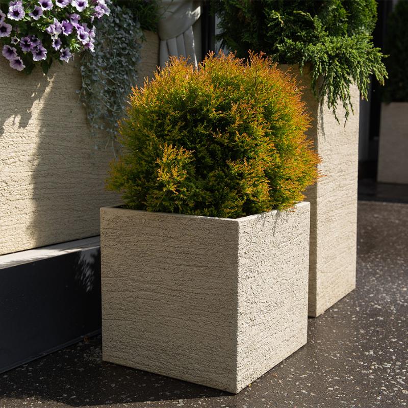 Кашпо Concretika Топпер D40 H90 Эрозия желтый фото 4