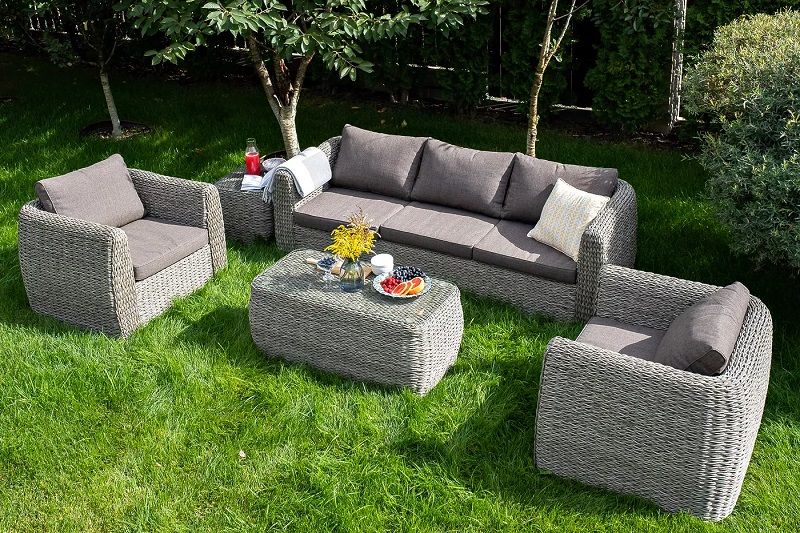 Журнальный столик Кальяри 4SIS из искусственного ротанга (гиацинт), цвет серый фото 7