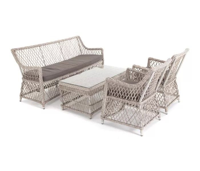 Лаунж-зона Латте 4SIS из искусственного ротанга, цвет бежевый фото 4