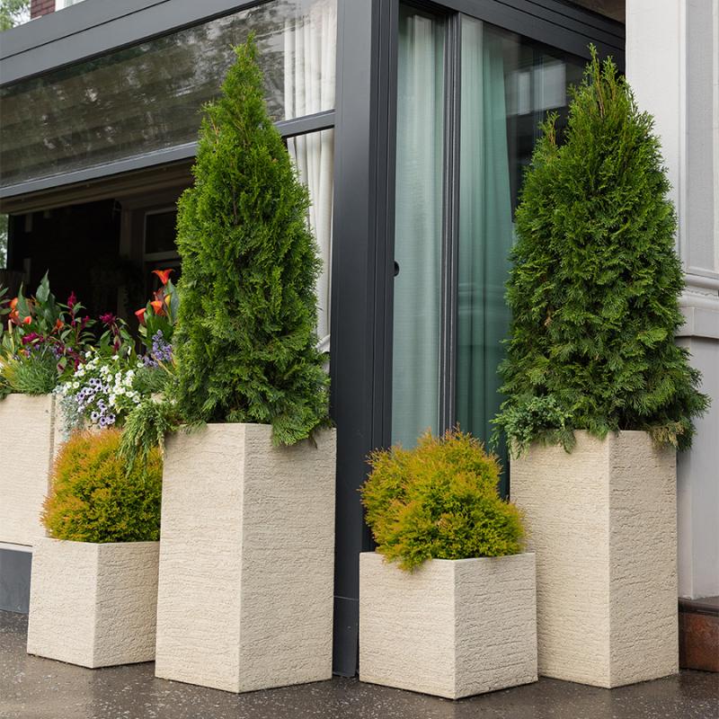 Кашпо Concretika Вейс3 D30 H32 Эрозия желтый фото 2