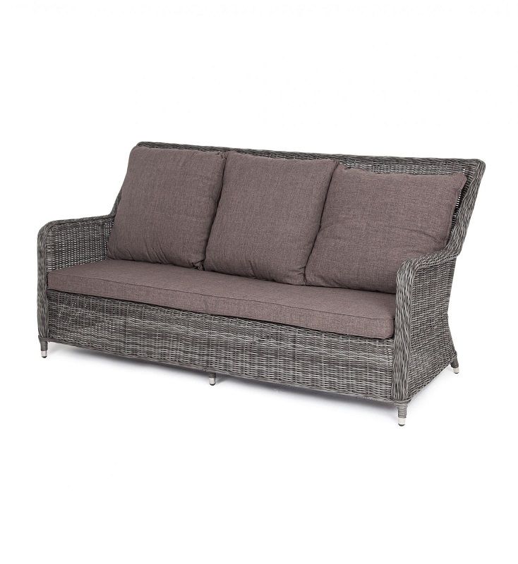 Диван трехместный Гляссе 4SIS из искусственного ротанга, цвет графит фото 1