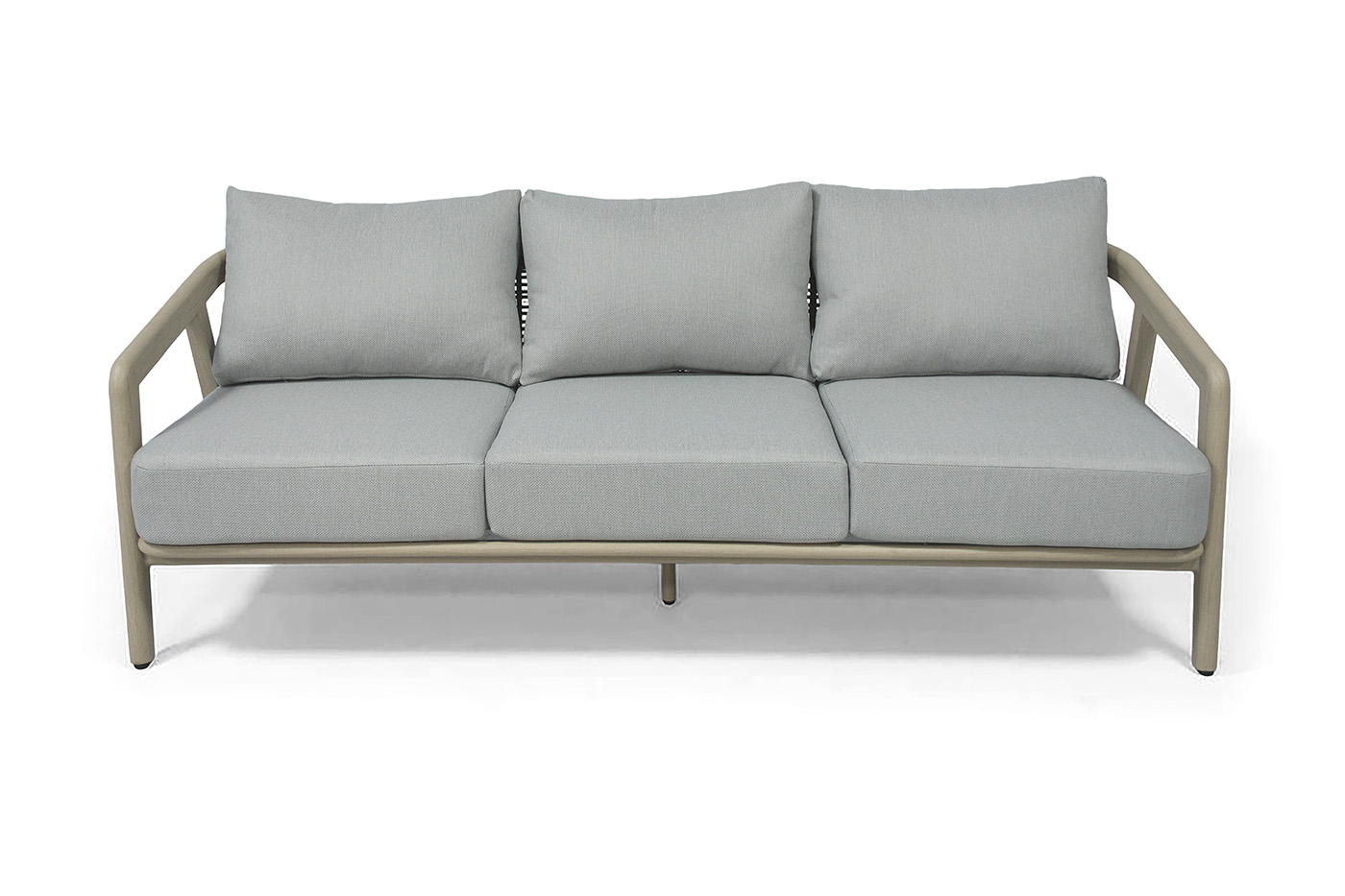 Брюссель лаунж-зона из искусственного ротанга, цвет серый, каркас под дерево (холодно-бежевый) фото 4