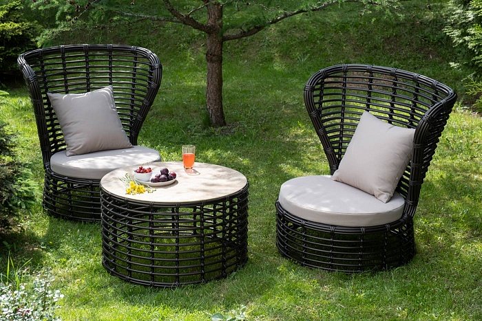 Кофейный Парма 4SIS комплект из искусственного ротанга, цвет бронзовый фото 1