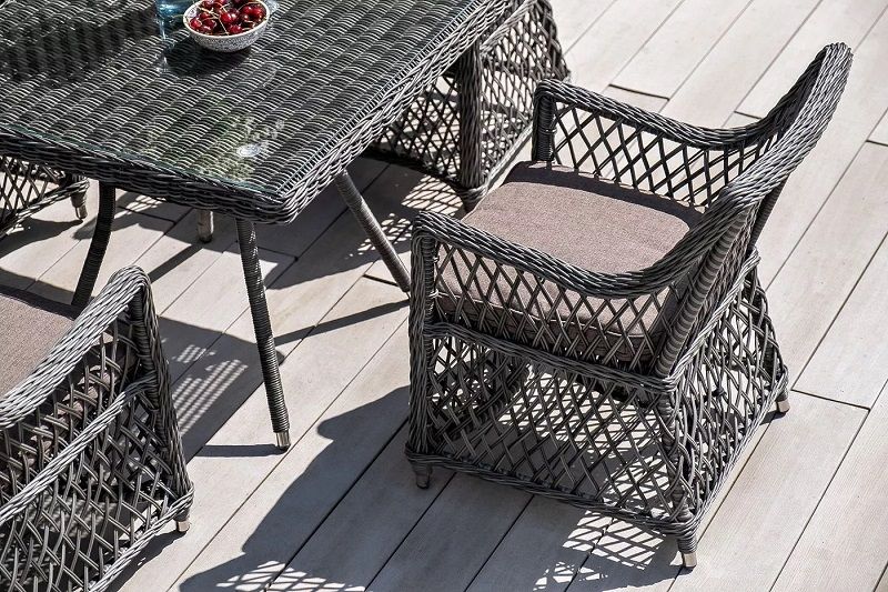 Плетеная обеденная группа Айриш 4SIS из искусственного ротанга, цвет графит фото 6
