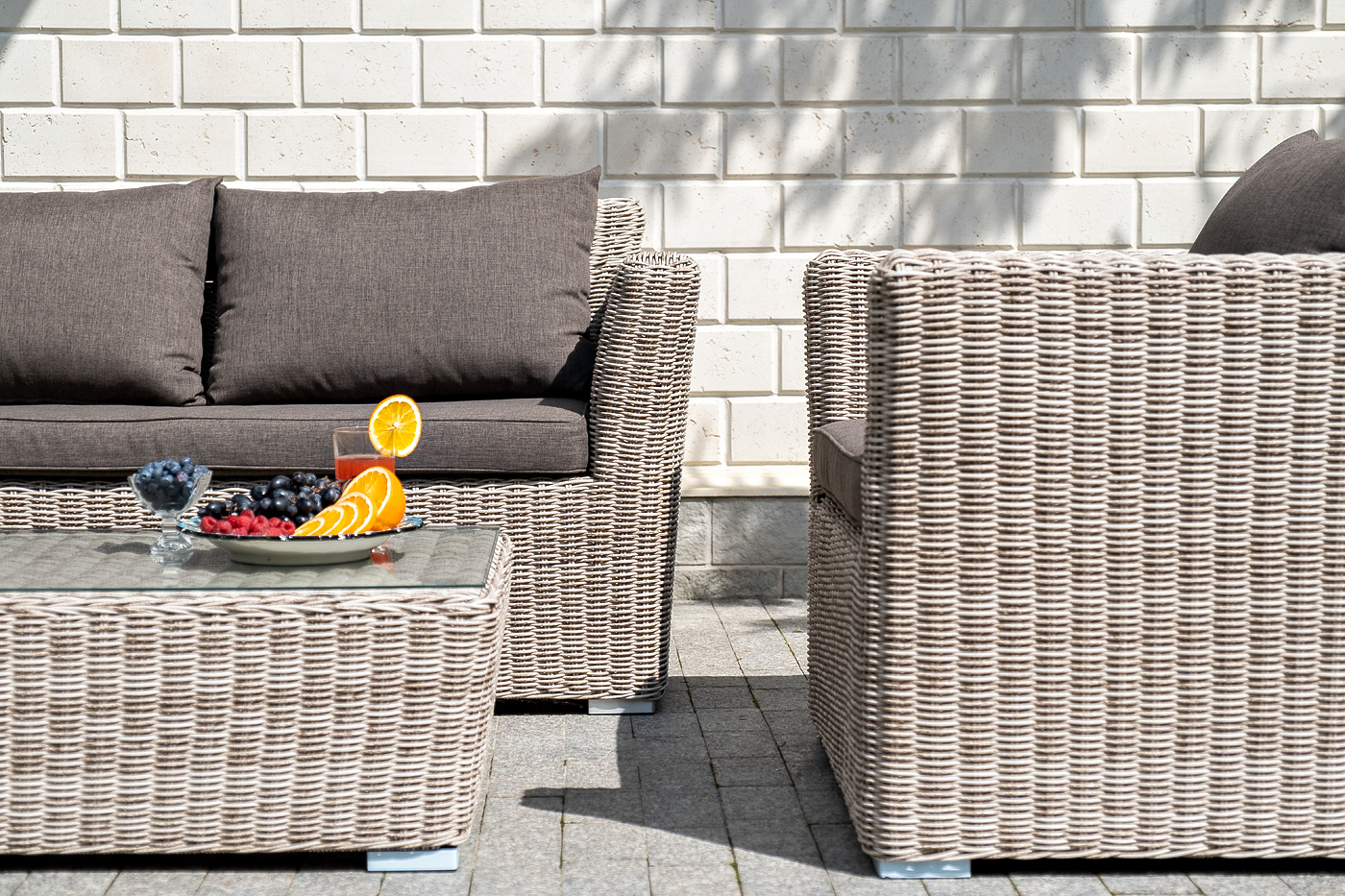 Капучино Сингл лаунж-зона из искусственного ротанга, цвет бежевый фото 7