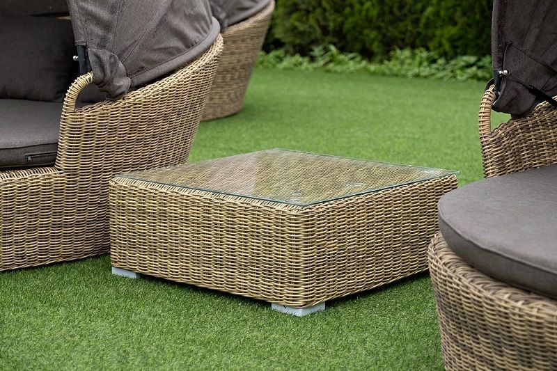 Журнальный столик Лунго 4SIS из искусственного ротанга, цвет соломенный фото 2